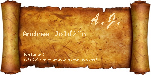 Andrae Jolán névjegykártya
