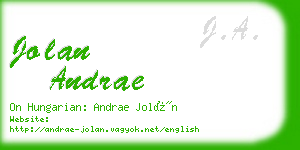 jolan andrae business card